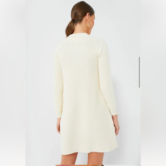 Pomander Place Cream Ainsley Long Sleeve Knit Dress, Size M - Picture 6 of 11